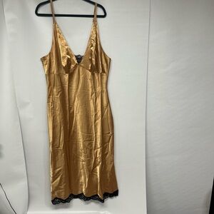 Secret Treasures Gold Chemise with Black Lace